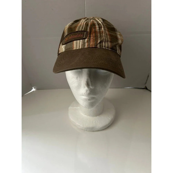 Columbia Plaid Hat Cap Omni-Shade Brown OS - Picture 1 of 7